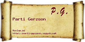 Parti Gerzson névjegykártya